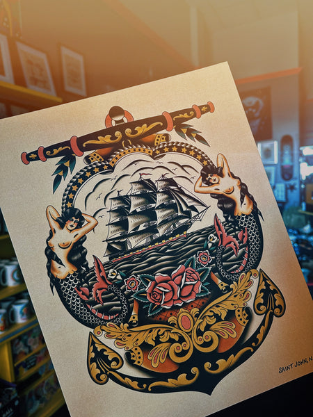 Josh Peters 11”x9” Nautical Traditional Tattoo Art Print