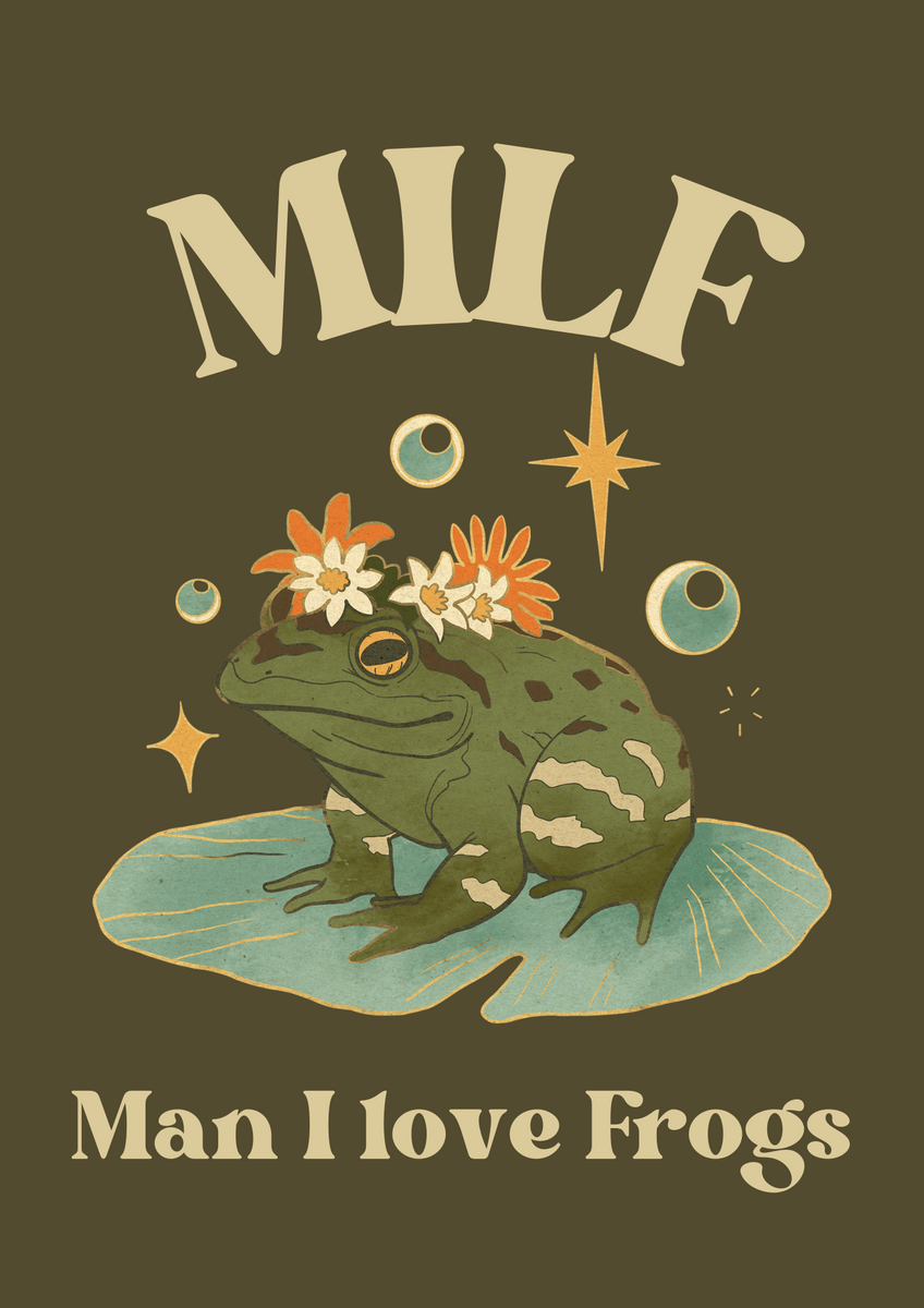 Cute Frog Stuff I Heart Milf Man I Love Frogs Painting Sticker By