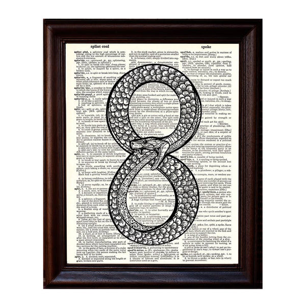 Ouroboros Infinity Snake Dictionary Print