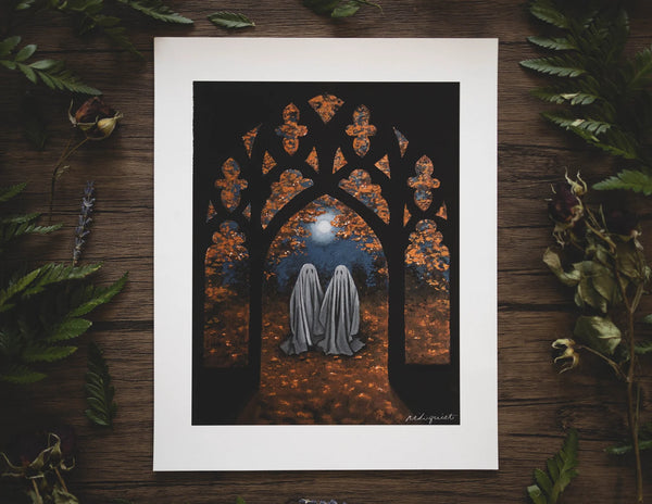 Gloomy Grove Niki Quist Ghost Print - Moonlight
