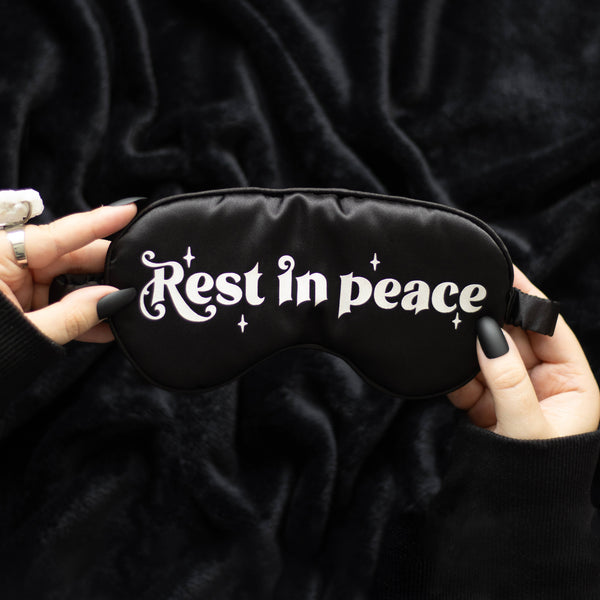 Gothic Rest in Peace Satin Eye Mask