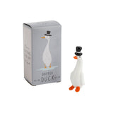 Artisan Glass Duck With Top Hat In Gift Box