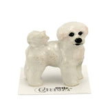 Curly Bichon Frise Porcelain Miniature