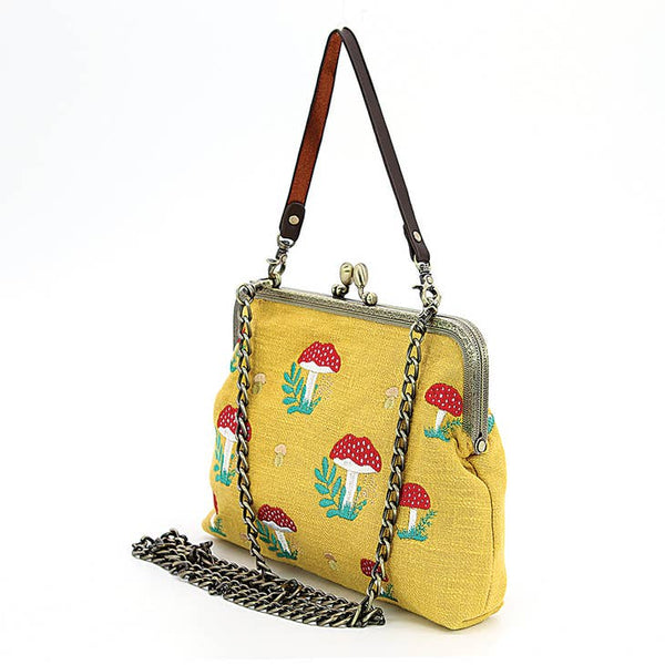 Mushroom Kiss Lock Purse - Yellow