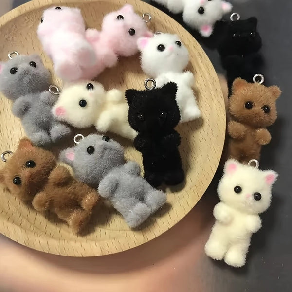 Fuzzy Kitty Critter Dangle Earrings