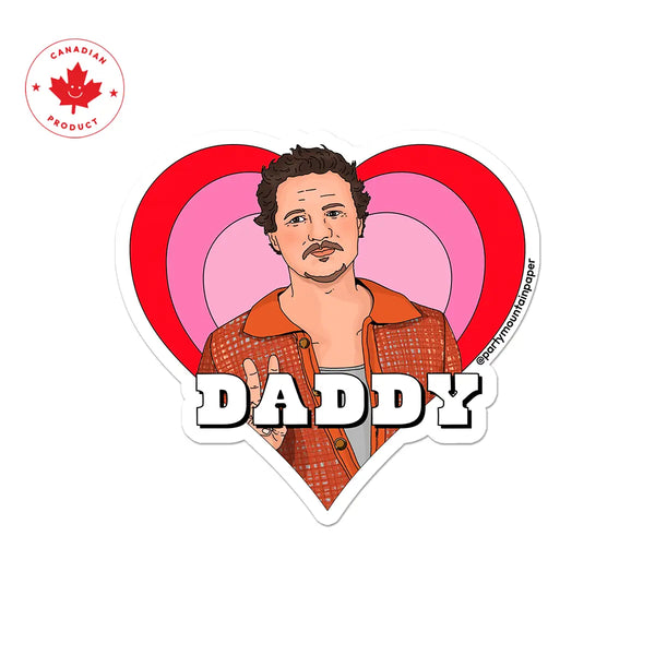 Pedro Pascal Daddy Heart Vinyl Sticker