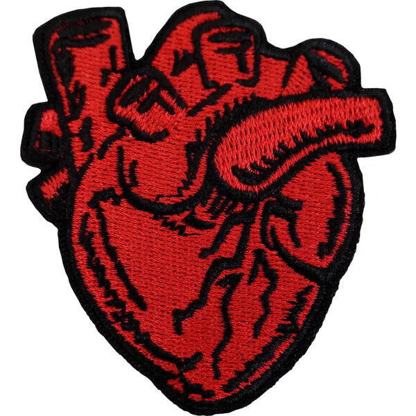 Anatomical Red Heart Embroidered Patch