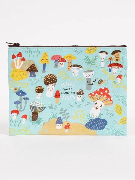 You're Beautiful Mushroom XL Zipper Pouch