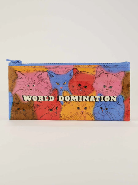 World Domination Cat Art Pop Blue Q Pencil Case