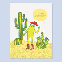 It's Yer Birthday Western Frog Greeting Card