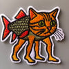 Weird Cat Fish Man Iron On Patch
