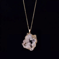 Gold Plated Agate Geode Necklaces