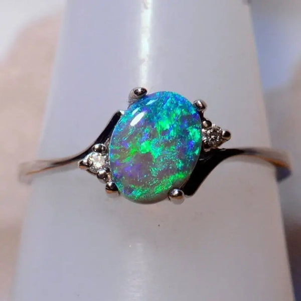 Opal Green Aura Ring