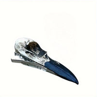 Silver Raven Skull Hair Clip