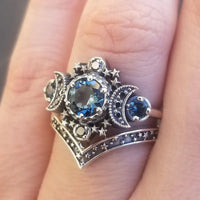 Triple Moon Faux Gemstone Rings