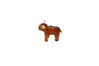 Artisan Glass Hand Blown Highland Cow Ornament in Gift Box
