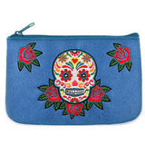 Sugar Skull Embroidered Change Purse