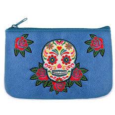 Sugar Skull Embroidered Change Purse