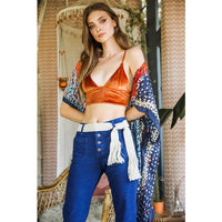 Velvet Longline Bralette- Assorted Colours