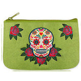Sugar Skull Embroidered Change Purse
