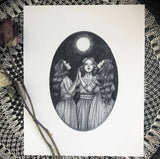 Caitlin McCarthy Coven Fine Art Print - Victorian Witches - Full Moon: 8" x 10"