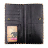 Moroccan Pattern Embroidered Large Flat Wallet - Assorted Colours