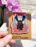 Spooky Mothman in Mushroom Forest Magnetic Bookmark