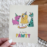 It's Time To Pawty Greeting Card