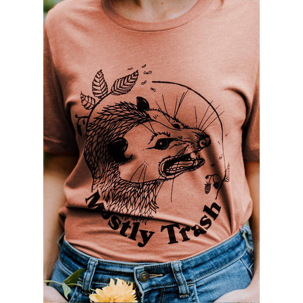 Mostly Trash  Unisex T-Shirt in Heather Pumpkin