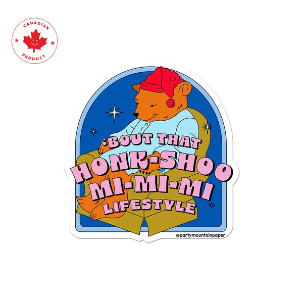 Honk Sho Sleepy Time Tea Bear Vinyl Sticker