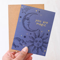 You Are Magic Moon & Sun Celestial Greeting Card