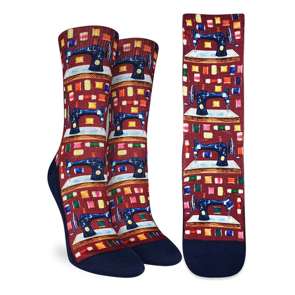 Vintage Sewing Machine Active Fit Socks - Women's Sizing