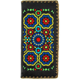 Moroccan Pattern Embroidered Large Flat Wallet - Assorted Colours