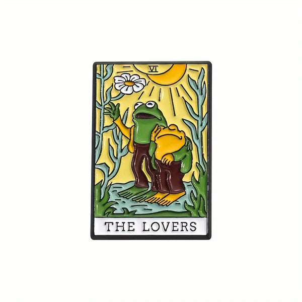 Frog & Toad Lovers Tarot Card Enamel Pin