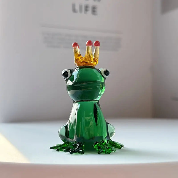 Artisan Glass Hand Blown Frog King Ornament