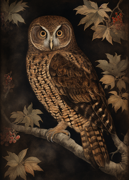 The Owl Dark Academia Art Print 5x7