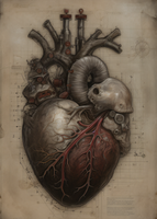 Anatomic Heart Dark Academia Art Print 5x7