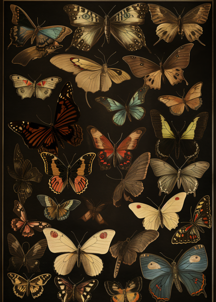 Dark Moths Dark Academia Art Print 5x7