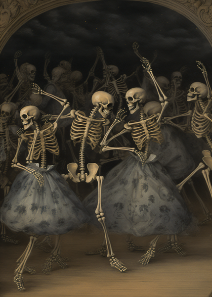 Skeleton Ballet Dark Academia Art Print 5x7