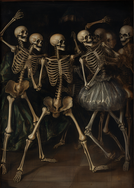 Skeleton Dance Dark Academia Art Print 5x7