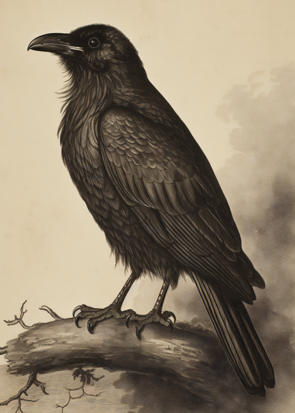 The Crow Dark Academia Art Print 5x7