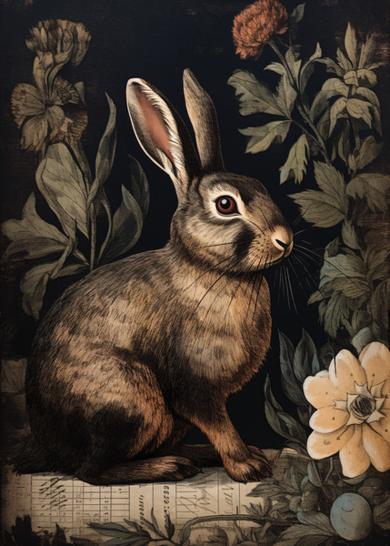 The Hare Dark Academia Art Print 5x7