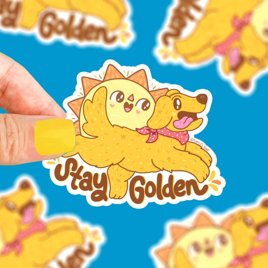 Stay Golden Golden Retriever Vinyl Sticker