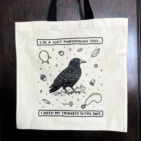 Crow Trinkets Soft Canvas Tote Bag