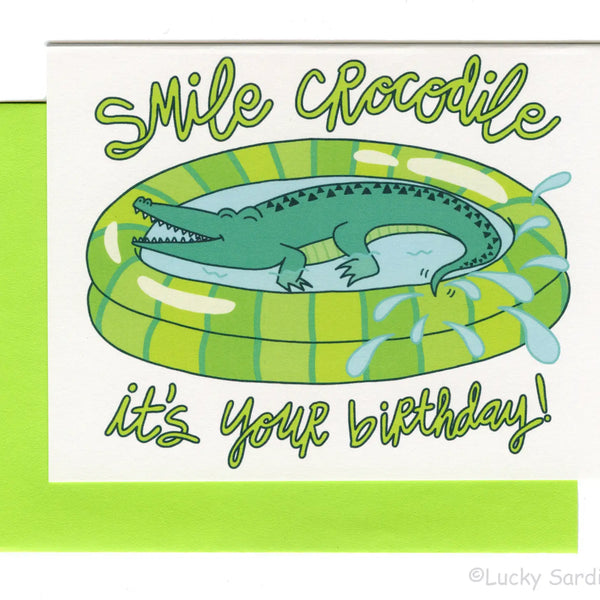 Smile Crocodile Birthday Greeting Card