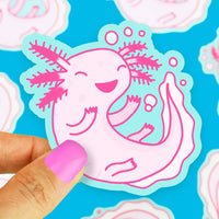 Pink Axolotl Sticker