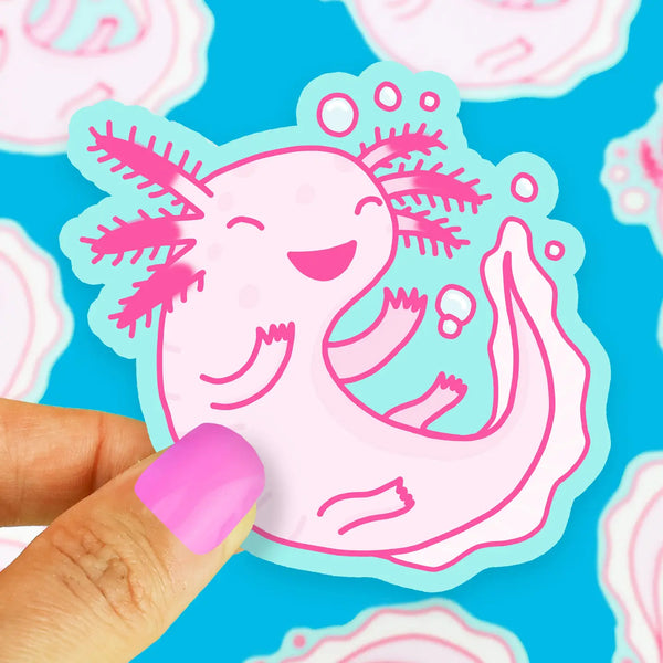 Pink Axolotl Sticker