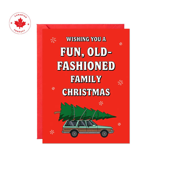 Fun, Old Fashioned Family Christmas Card