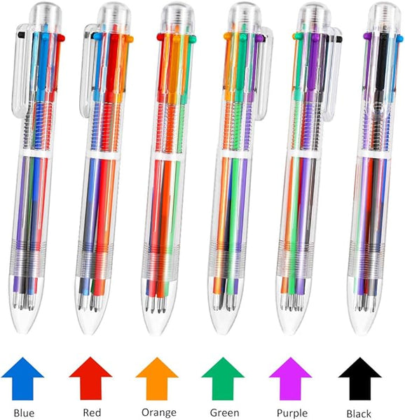 Retro 6 Colour Click Pens