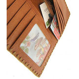 Moroccan Pattern Vegan Leather Large Embroidered Wallet